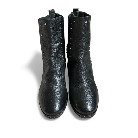 Napoleoni Chelsea Studded Boots Black Ankle Booties Moto Academia 39 Size 8 - Picture 2 of 14